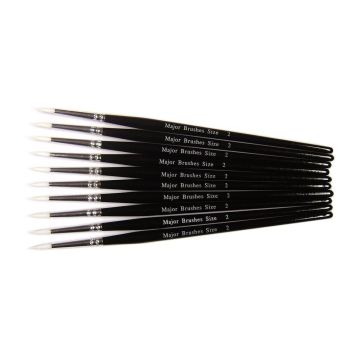 White Synthetic Sable Brushes Size 2 - Pack of 10