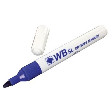 Drywipe Whiteboard Markers Bullet Tip - Blue - Pack of 10