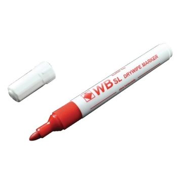 Drywipe Whiteboard Markers Bullet Tip - Red - Pack of 10