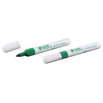 Drywipe Whiteboard Markers Bullet Tip - Green - Pack of 10