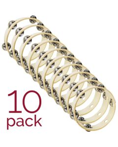 A-Star Pack of 10 Headless Tambourines - 8 inch