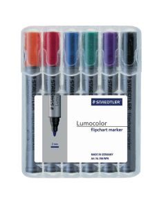 Staedtler Flipchart Marker Assorted Bullet Tip - Pack of 6