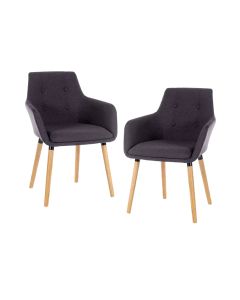 Contemporary Reception Chair - Grey - Pack of 2