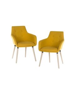Contemporary Reception Chair - Yellow - Pack of 2