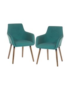 Contemporary Reception Chair - Green - Pack of 2