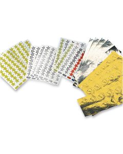 Assorted Star Stickers - Gold Silver Green Red and Blue 14mm
