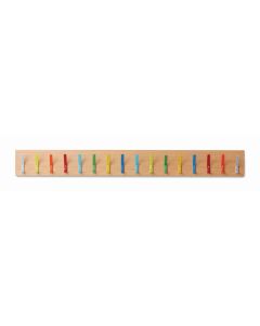 Beech Wall Coat Rail - Assorted - 16 Hooks - Single Sided