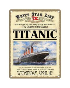 Large Titanic Metal Sign
