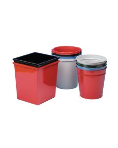 Metal Waste Paper Bins - Red