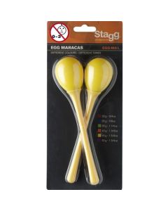 Stagg Long Handle Egg Maracas - Yellow