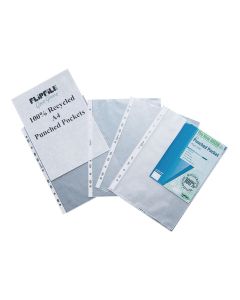 Flipfile Recycled Punched Pocket A4 Clear - Pack of 100