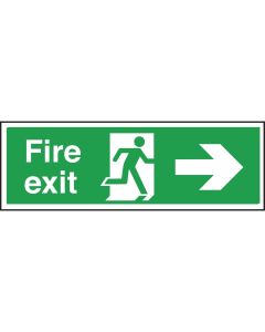 Safety Signs - Fire Exit Right Arrow - 150 x 450mm PVC