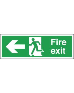 Safety Signs - Fire Exit Left Arrow - 150 x 450mm PVC