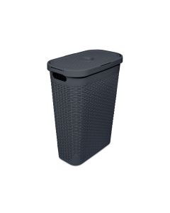 Rattan Slim Laundry Hamper - Charcoal - 40L