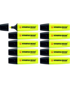 Stabilo Boss Highlighters - Yellow - Pack of 10