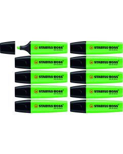 Stabilo Boss Highlighters - Green - Pack of 10