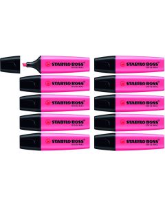 Stabilo Boss Highlighters - Pink - Pack of 10