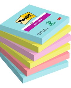 Post-it Super Sticky Notes - Cosmic Colour Collection - 76 x 76mm - Pack of 6