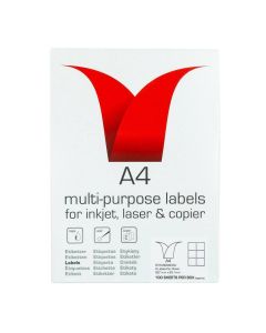 Copier & Laser Labels A4 Round Corners - 6 Per Sheet - Pack of 100