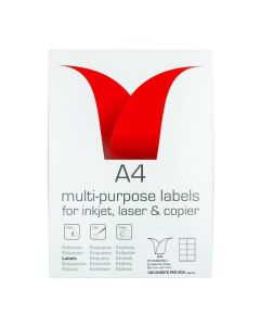 Copier & Laser Labels A4 Round Corners - 8 Per Sheet - Pack of 100
