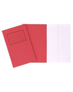 Exercise Book 6 x 4in 64 Pages 8mm Ruled - Red - Pack of 100