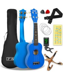 3rd Avenue Soprano Ukulele Pack - Blue