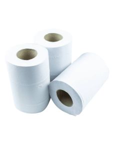 BlueOcean 2 Ply Mini Centrefeed White Rolls - Pack of 12