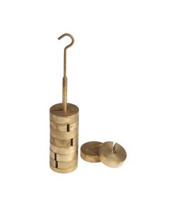 Hanging Slotted Masses - Brass (1KG) - 9 x 100g Masses and Hanger