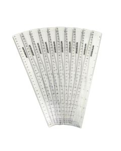 School Essentials Shatterproof Rulers 12in/30cm Clear - Pack of 10