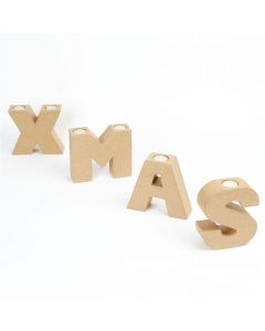 Xmas Paper Mache Candle Holders 15 x 5.5cm. Set of 4