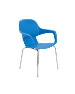 Ariel II Chrome Leg Dining Chair - Blue