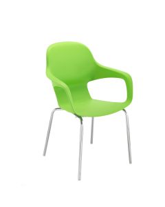 Ariel II Chrome Leg Dining Chair - Green