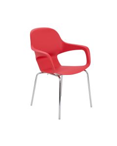 Ariel II Chrome Leg Dining Chair - Red