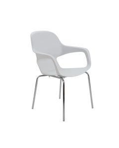 Ariel II Chrome Leg Dining Chair - White