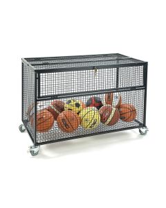 Lockable Mesh Storage Trolley - Grey