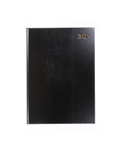 A4 Day Per Page Calendar Diary 2023 - Black