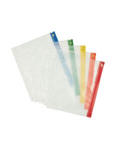 Multi-Punched Zip Wallet A4 - Assorted - Pack of 30