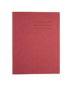 Exercise Book A4 - 80 Pages - 8mm Ruled/Plain Alternative With Margin - Red - Pack of 50
