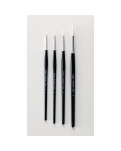 White Synthetic Sable Brushes - Round - Assorted Sizes - Pack of 20