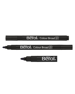 Berol Colour Broad Pens - Black - Pack of 12
