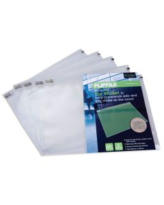 Flipfile Recycled Zip Wallet A4+ - Clear - Pack of 5