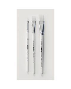 Pro Arte Polar White Nylon Brushes - Flat - 6mm (1/4) - Pack of 10