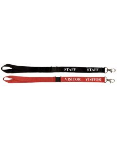Textile Print Lanyards - Visitor Red - Pack of 10