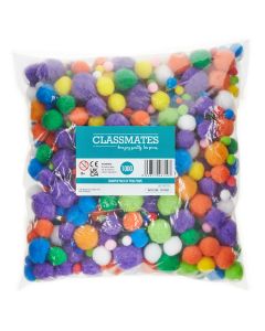 Classmates Pom Poms Assorted - Pack of 1000