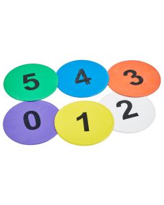 Numbered Throw Down Spots 0-5 - Pack of 6