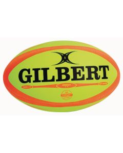 Gilbert Omega Match Rugby Ball - Size 4 - Fluorescent Yellow