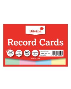 Record 6 x 4" 100 Cards - Pack of 100