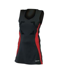 Gilbert Eclipse Netball Dress with Hook & Loop - Black/Red - Size 6