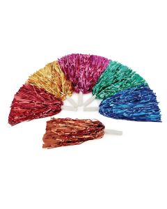Glitter Pom Poms - Assorted - Pack of 6