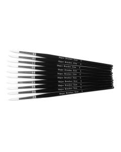 White Synthetic Sable Brushes - Round - Size 6 - Pack of 5